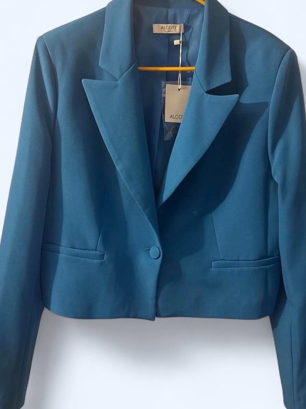 Alcott Teal Cropped Single-Button Blazer